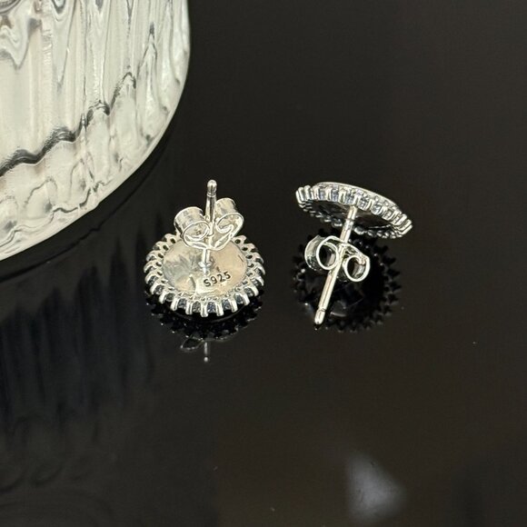 Cowboys Bling Earrings S925 Sterling Silver Handmade Ear Stud - Picture 5 of 5